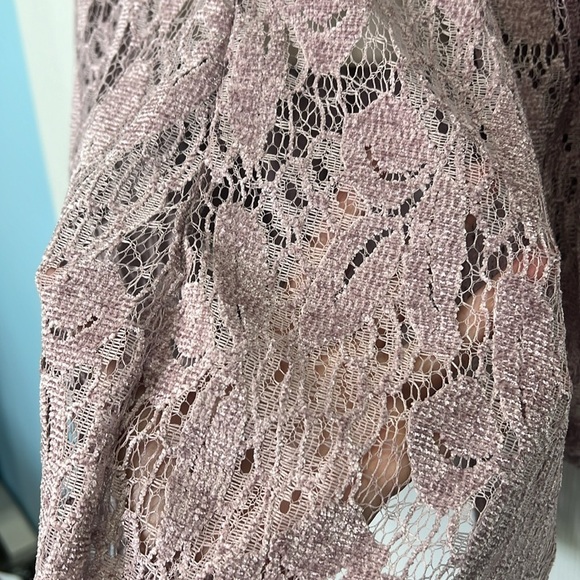 Free People - Ruby Sheer Lavender Lace Above The Knee Tie Sleeves Mini Dress XS - Picture 8 of 12